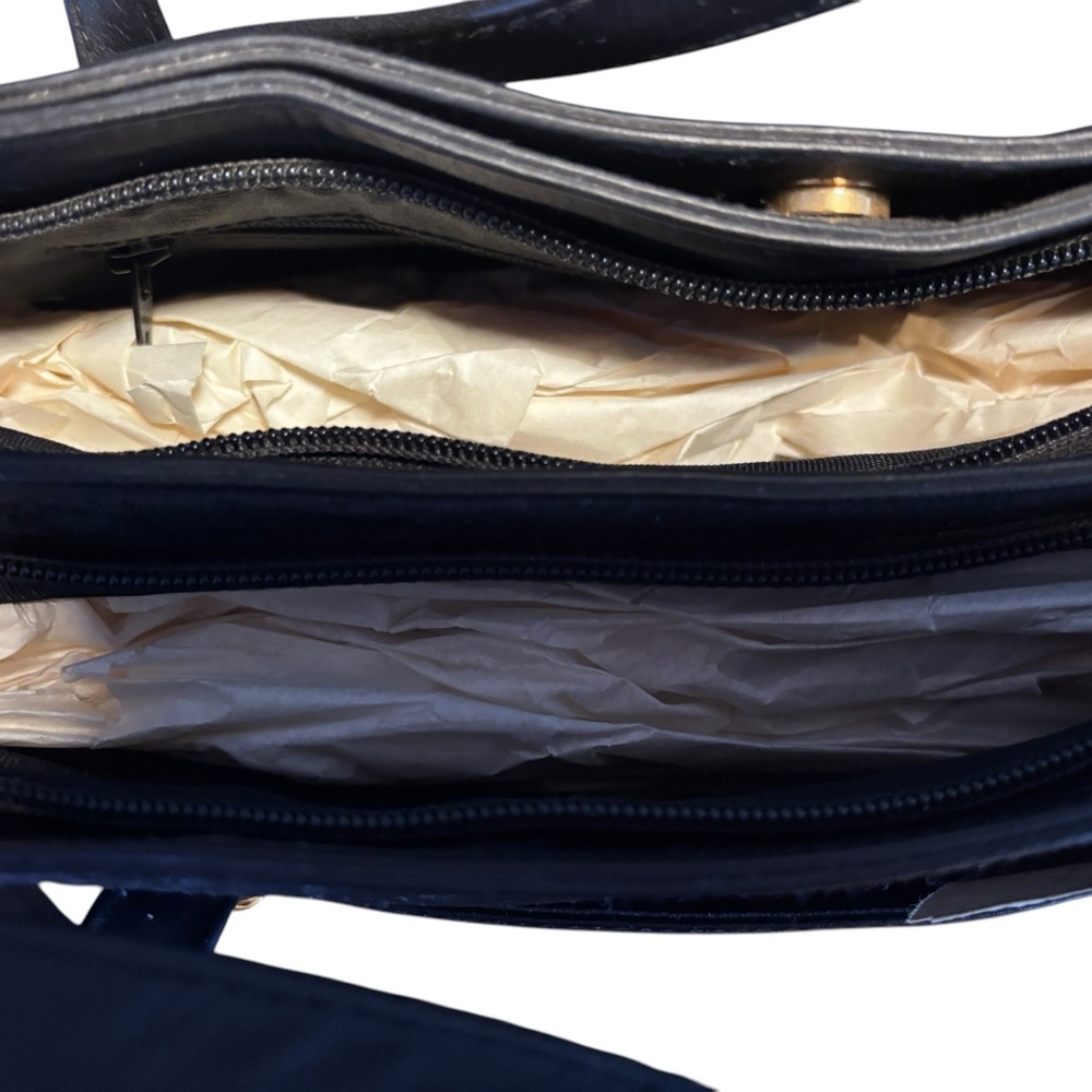 Ganson Black Leather Shoulder Tote - Picture 9 of 10